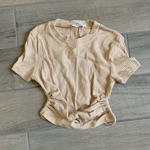 Rumors ribbed open back short sleeve top